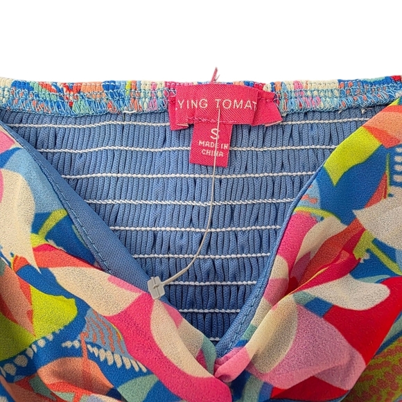 NWOT Flying Tomato Boho Summer Floral Puff Sleeve Crop Top | Size S - Picture 5 of 7